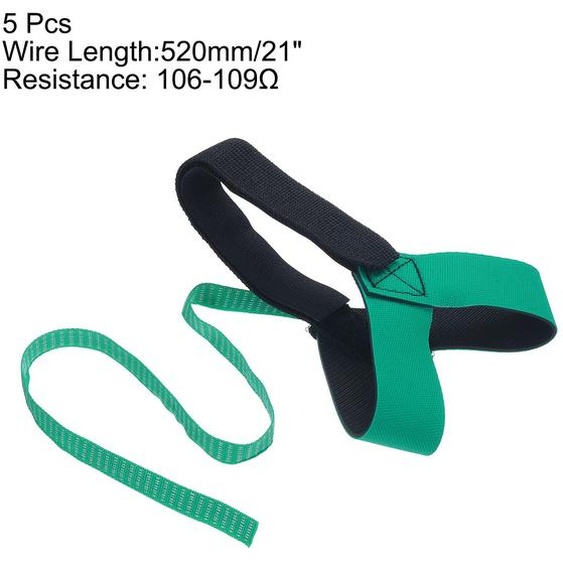 5pcs ESD Antistatique Pied Talon Sangles Antistatique Poignet Courroie Bande Ajustable pour Mise Terre Protection lectronique Contre Chocs lectriques,Vert