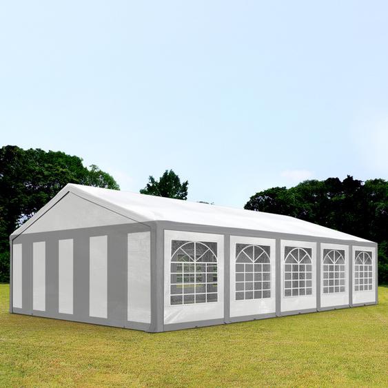 5x10 m tente de réception, PE 450, H. 2 m, gris-blanc