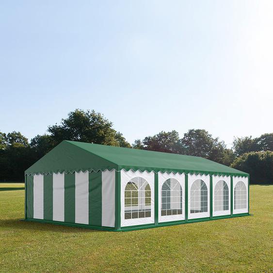 5x10 m tente de réception, PVC 750, H. 2 m, vert-blanc - (7166)