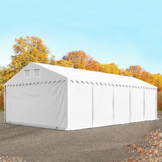 5x10 m tente de stockage, PVC 800, H. 2,6 m, blanc, avec statique (type de sol : terre) - (58518)