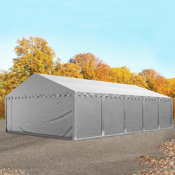 5x10 m tente de stockage, PVC 750, H. 2 m, gris