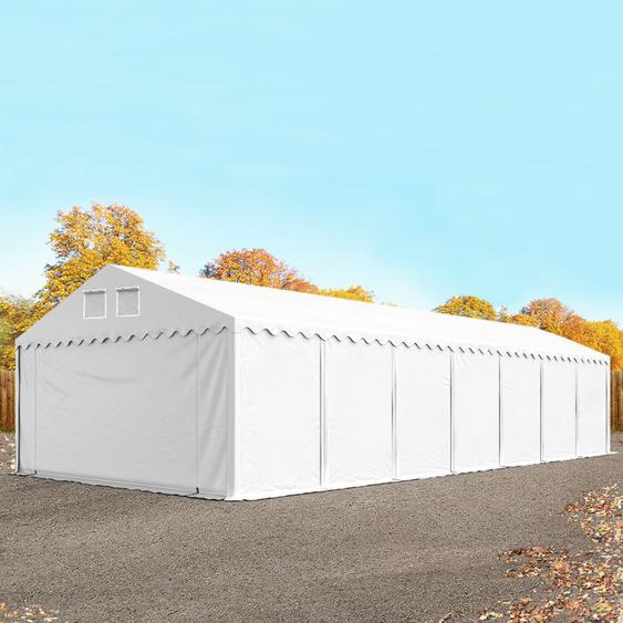 5x14 m tente de stockage, PVC 800, H. 2,6 m, blanc, sans statique - (37692)