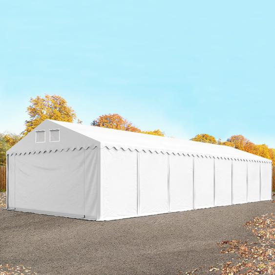 5x18 m tente de stockage, PVC 800, H. 2,6 m, blanc, sans statique - (37731)