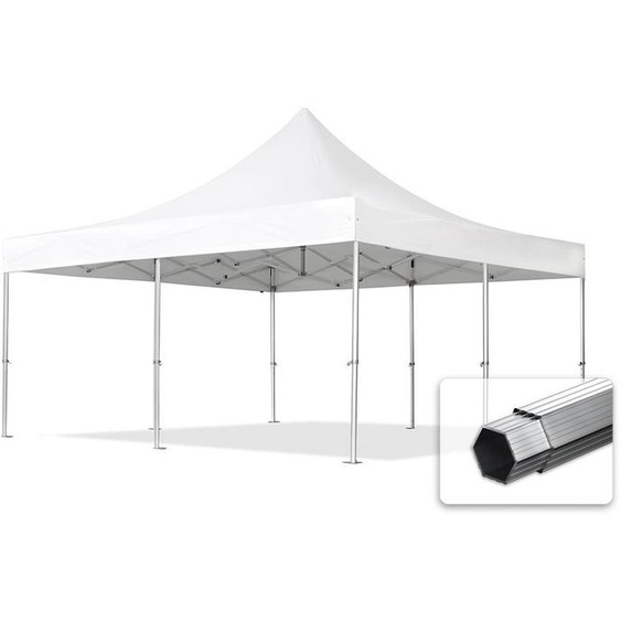 5x5 m Tonnelle pliante Alu, PVC 850, blanc - (581988)