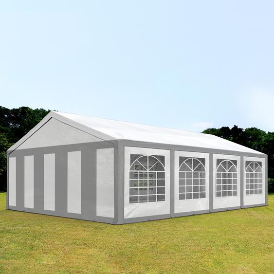 5x8 m tente de réception, PE 450, H. 2 m, gris-blanc