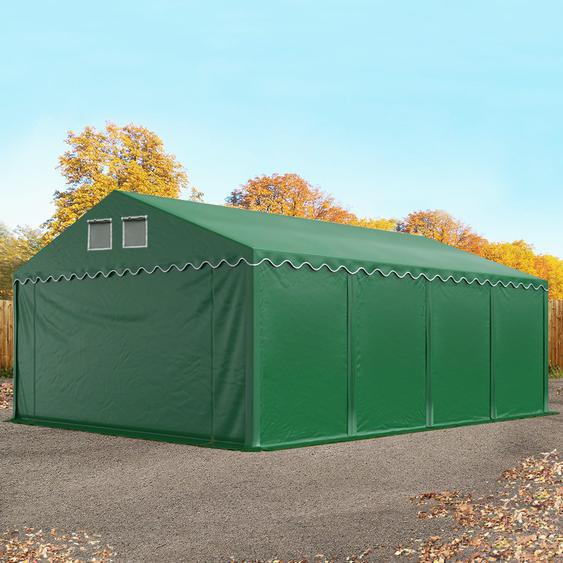 5x8 m tente de stockage, PVC 800, H. 2,6 m, vert foncé, avec statique (type de sol : terre) - (58592)