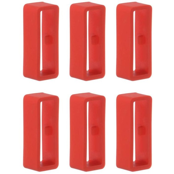 6 bracelets de montre en silicone rouge, largeur 22 mm