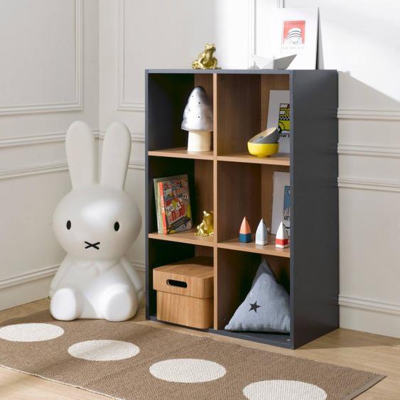 6 Cases De Rangement Effet Bois Tom & Apolline Ardoise