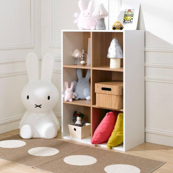 6 Cases De Rangement Effet Bois Tom & Apolline Blanc