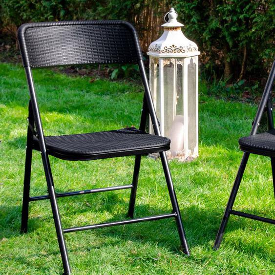 6 Chaises Pliantes jusquà 150kg - Siège de Balcon Chaise de Jardin Aspect Rotin