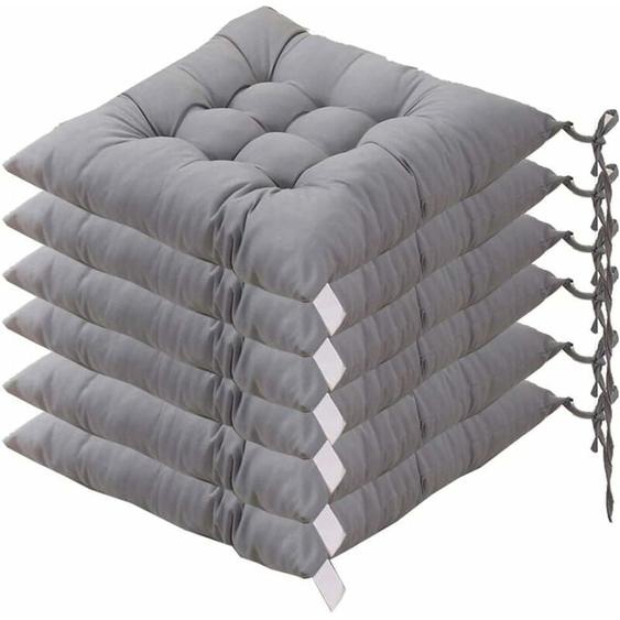 Aougo - 6 Coussins de Chaises Carrés 40x40 Coussins de Siège Décoration Maison Coussin Mat Matelassée,Confortable et coloré - Idéal pour intérieur et