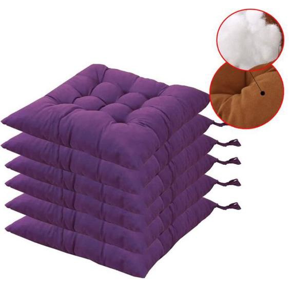 6 Coussins de Chaises Carrés 40x40 Coussins de Siège Décoration Maison Coussin Mat Matelassée, Idéal pour intérieur et extérieur,C