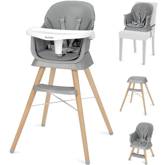 6 en 1 Chaise Haute Bébé,Siège dAppoint,Chaise pour Enfants Multifonctionnelle,Repose-Pieds pour Bébé à partir de 6 mois,Gris