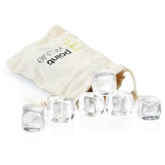 6 glaçons cristal avec pochette de transport 2,5cm Point Virgule