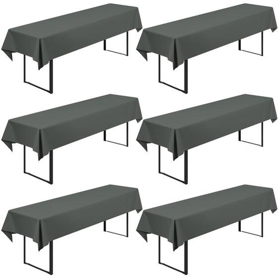 6 nappes pour tables de bière, dimensions 100 x 250 cm, lavables et imperméables