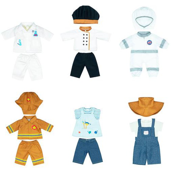 6 Tenues De Travail Pour Poupées Blanc