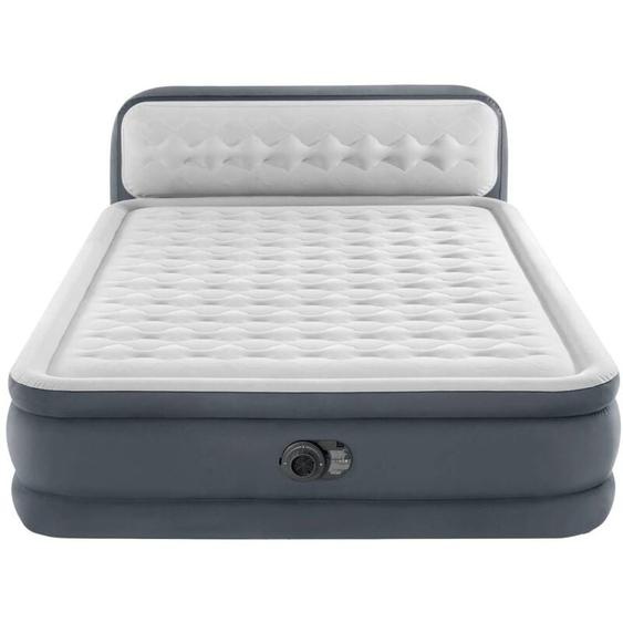 64448ND DuraBeam UltraPlushHeadboard Matelas gonflable (l x l x h) 236 x 152 x 86 cm blanc, gris - Intex