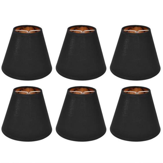 Abat-jour - GOTOTOP - 6pcs - Tissu - E14 - Noir avec doublure dorée