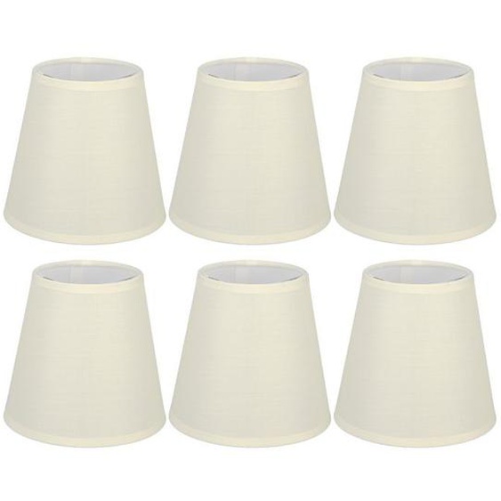 6pcs Abat-Jour en Tissu de Couleur Crème Remplacement pour E14 Applique Lustre Décoration de Maison