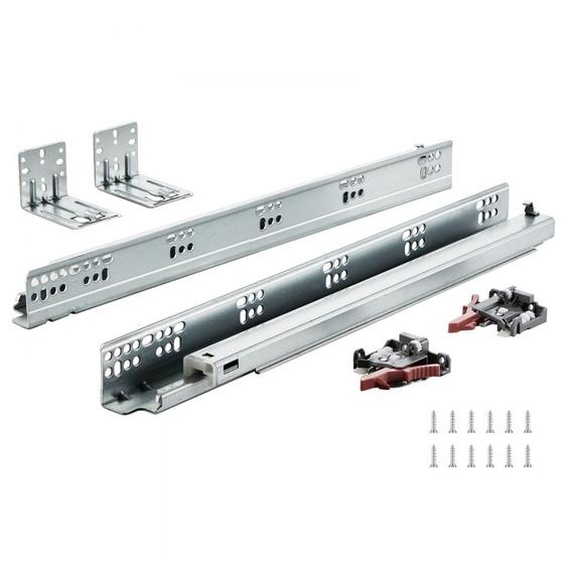 6x Glissières pour tiroirs - Glissières 467 x 61 x 54 mm - 45,4 kg (statique)/36,3 kg (dynamique) - Fermeture en douceur pour les tiroirs - Extension totale acier au carbone - Système de glissières