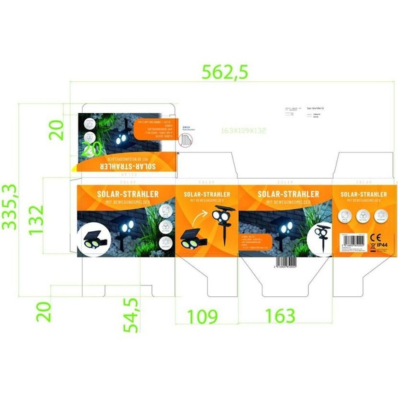 6x Solar Spot 400L lampes à mouvement projecteurs lumière éclairage jardin piquet de terre