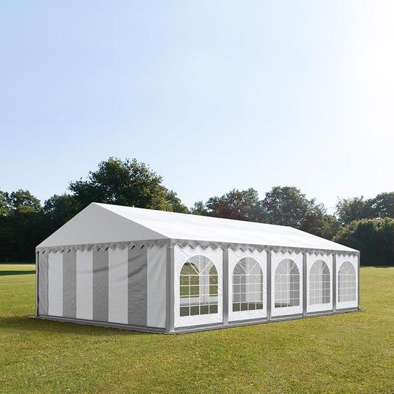 6x10 m tente de réception, PVC 750, H. 2 m, gris-blanc - (7254)