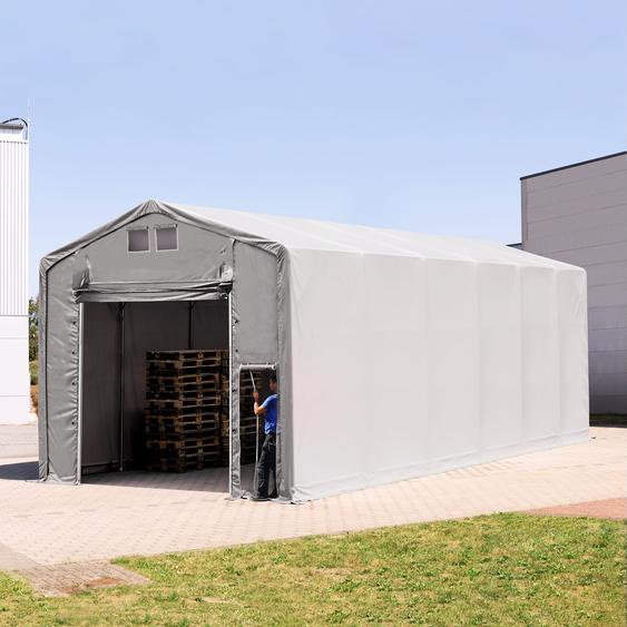 6x12 m hangar, PRIMEtex 2300, H. 4m avec porte actionnée par traction, gris, sans statique - (79999)