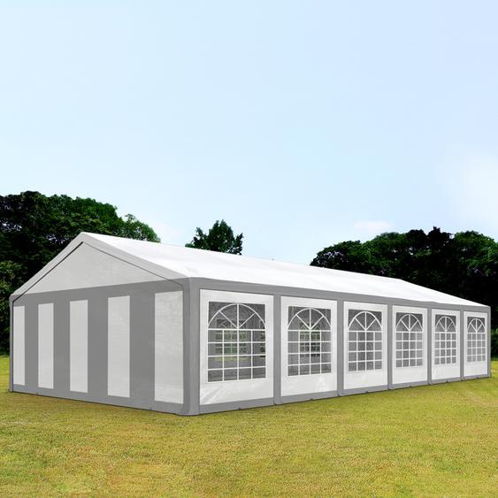 6x12 m tente de réception, PE 450, H. 2 m, gris-blanc