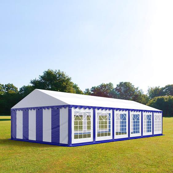 6x12 m tente de réception, PVC 700, H. 2 m, bleu-blanc - (6057)