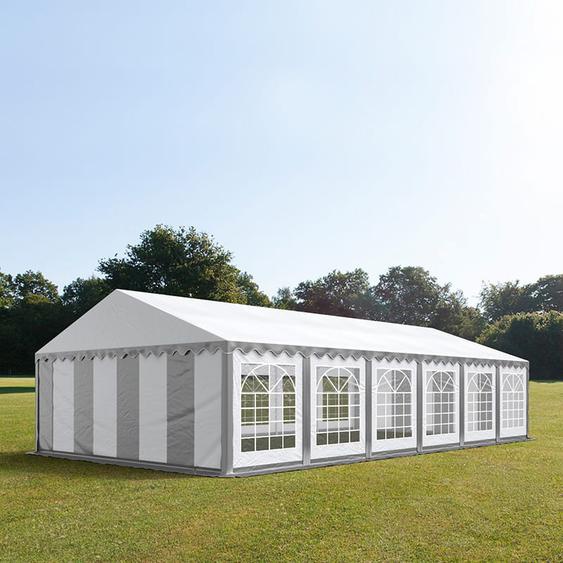 6x12 m tente de réception, PVC 700, H. 2 m, gris-blanc - (6060)