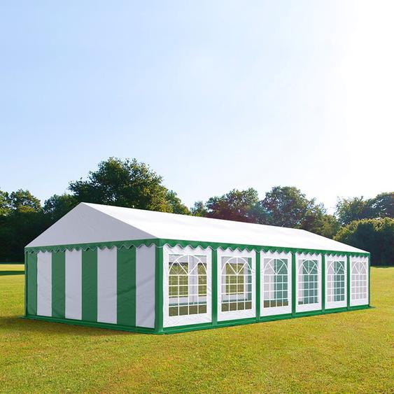 6x12 m tente de réception, PVC 700, H. 2 m, vert-blanc - (6052)