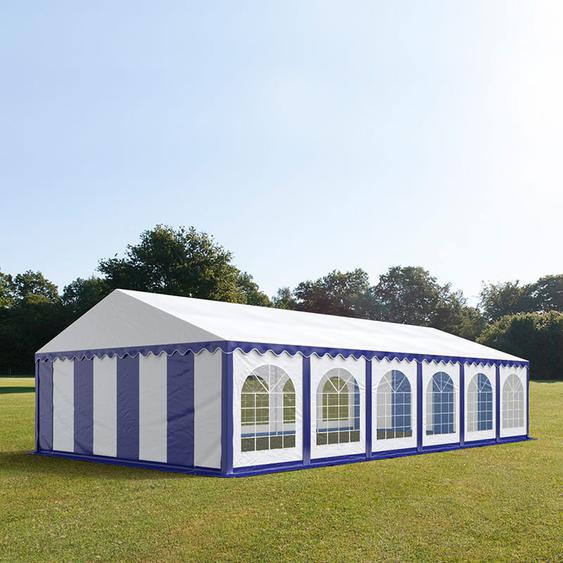 6x12 m tente de réception, PVC 750, H. 2 m, bleu-blanc - (7151)