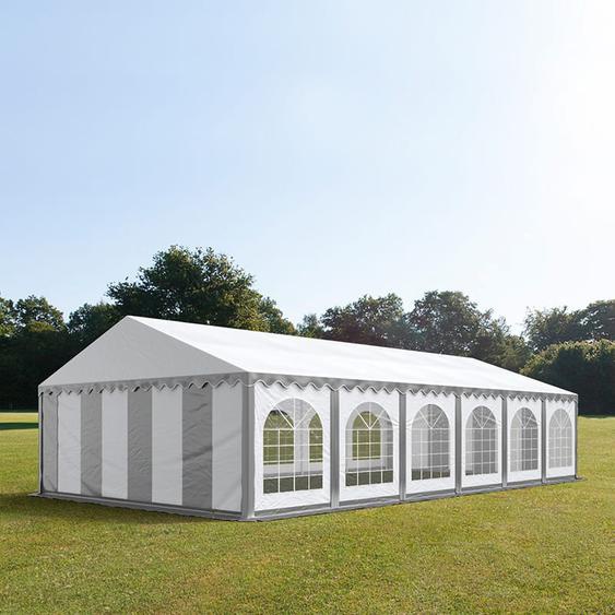 6x12 m tente de réception, PVC 750, H. 2 m, gris-blanc - (7302)