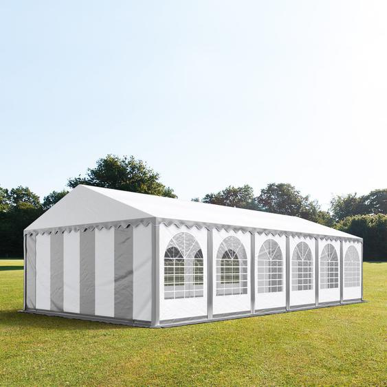 6x12 m tente de réception, PVC 800, H. 2 m, gris-blanc - (5374)
