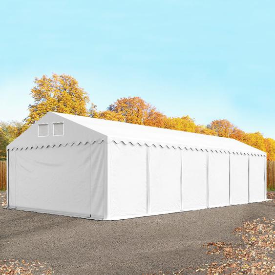 6x12 m tente de stockage, PVC 800, H. 2,6 m, blanc, avec statique (type de sol : terre) - (57512)