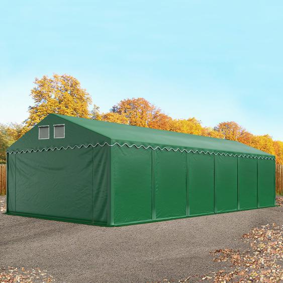 6x12 m tente de stockage, PVC 800, H. 2,6 m, vert foncé, avec statique (type de sol : terre) - (57508)