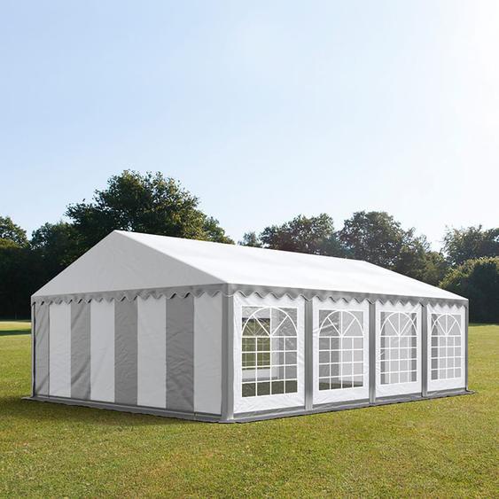 6x8 m tente de réception, PVC 700, H. 2 m, gris-blanc - (6054)