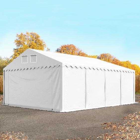 6x8 m tente de stockage, PVC 1400, H. 2,6 m, blanc, avec statique (type de sol : terre) - (57659)