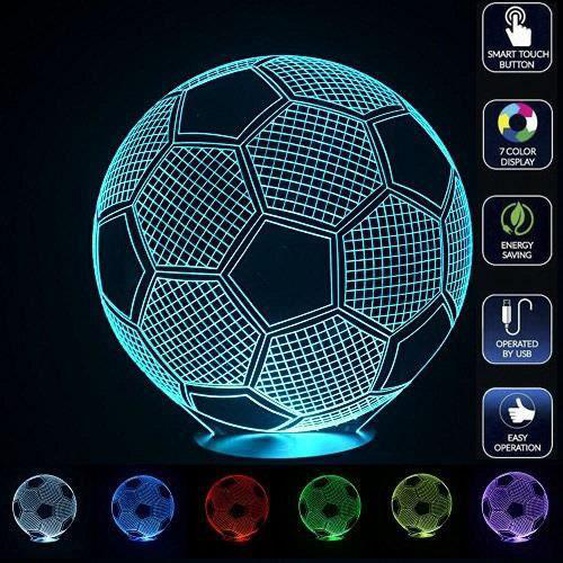 7 couleurs changeantes USB Powered foot 3D bulbaison lumière football bureau LED visuelle lampe action figure cadeaux