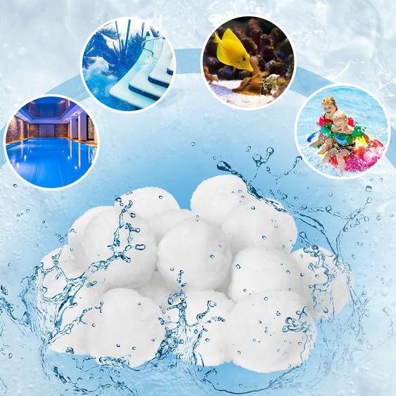 700 g de billes filtrantes lavables pour piscine, pompe de filtration – Blanc