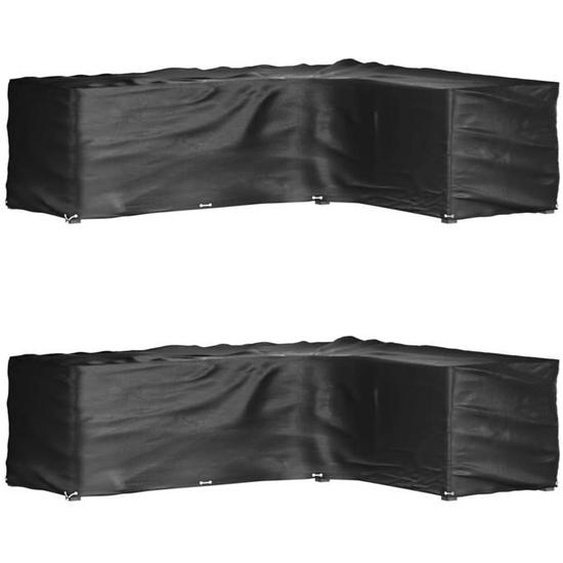 （75204）Lot de 2 Housses de salon de jardin Portable - en forme de L 16 œillets - Résistant à leau/rayons UV
