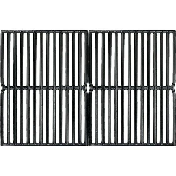 GFTIME 7522 38cm Grille de Cuisson en fonte pour Weber Spirit 200 E210 S210 avec 2 boutons de brûleur latéral (2007-2012), Spirit 500, grilles de
