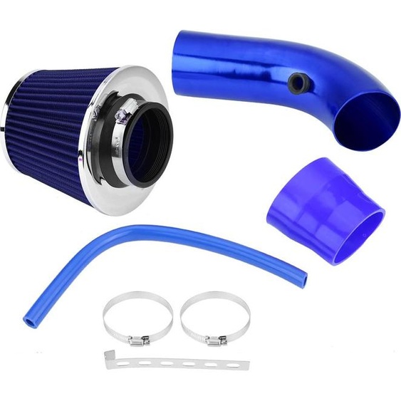 76 mm 3 pouces filtre universel dadmission dair froid de voiture en aluminium Kit de tuyaux à induction bleu