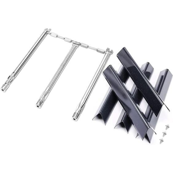 7636 Flavorizer Bar et 69787 Brûleur pour Weber Spirit i & ii 300 Serie e/s/sp 310 320 avec boutons de brûleurs avant (2013-2017), Weber Spirit lx
