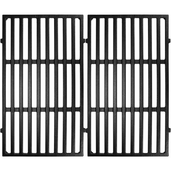 GFTIME 7637 44,5 x 26cm Grille de Cuisson en Fonte pour Weber Spirit I & II 200 Serie Spirit E210 E220 S210 S220 avec 2 boutons de commande avant