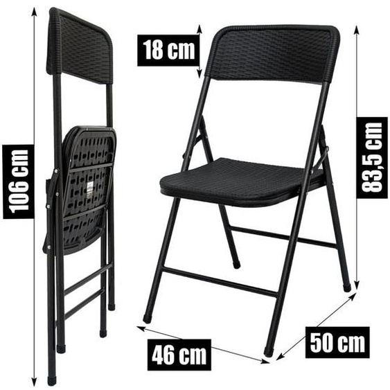 8 Chaises Pliantes jusquà 150kg - Siège de Balcon Chaise de Jardin Aspect Roti