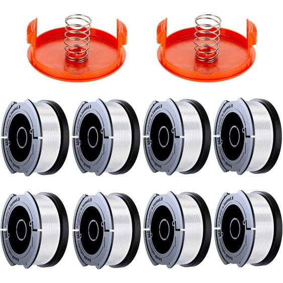 Coavas - 8 Pack Bobine Fil Coupe Bordure Compatible avec Black et Decker Coupe Bordures, A6481 A6485 1.65mm Bobine de Fil Debroussailleuse(8 Fil
