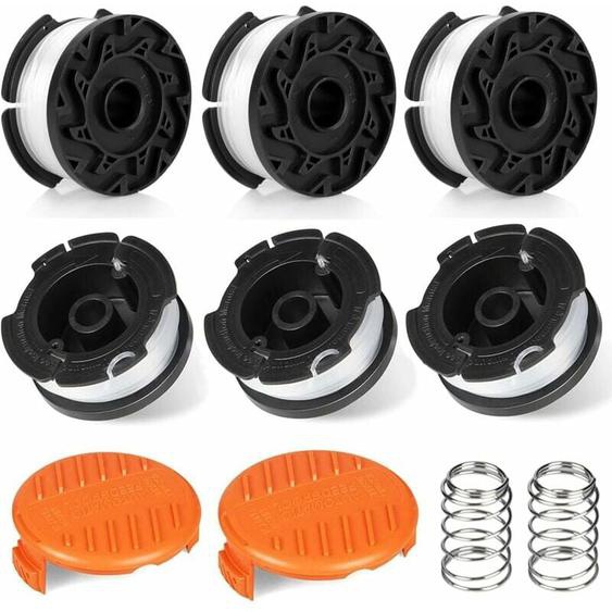 8 Pack Bobine Fil Coupe Bordure Compatible avec Black et Decker Coupe Bordures, Bobine de Fil Debroussailleuse(6 Fil Coupe Bordure,2 Couvercle,2