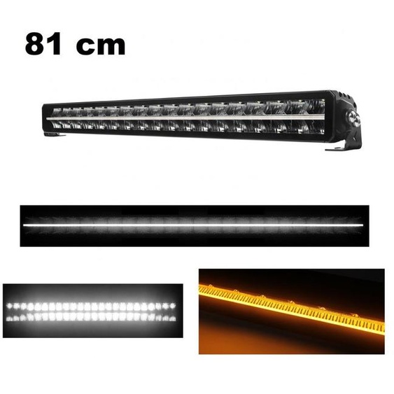 81 cm / 32 pouces, 12 V - 24 V, barre LED style piano, projecteur LED, très puissant, lumière blanche et orange, position