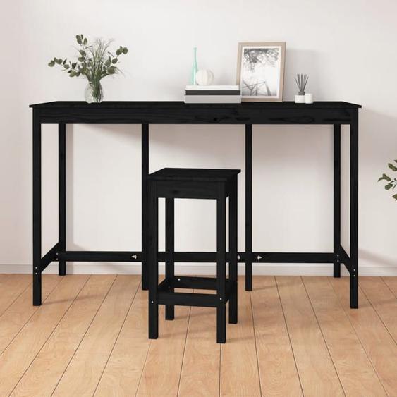 822166 vidaXL Table de bar Noir 180x80x110 cm Bois massif de pin
